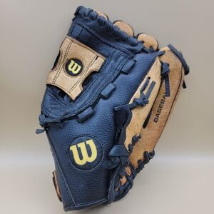 Wilson A350 RHT 12" MLB12 Baseball Glove Black Tan Genuine Leather Youth Glove